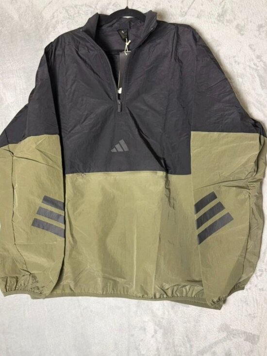 adidas Originals Other - ADIDAS Mens MT Black Olive Colorblock Anorak Windbreaker Quarter‎ Zip Jacket NEW